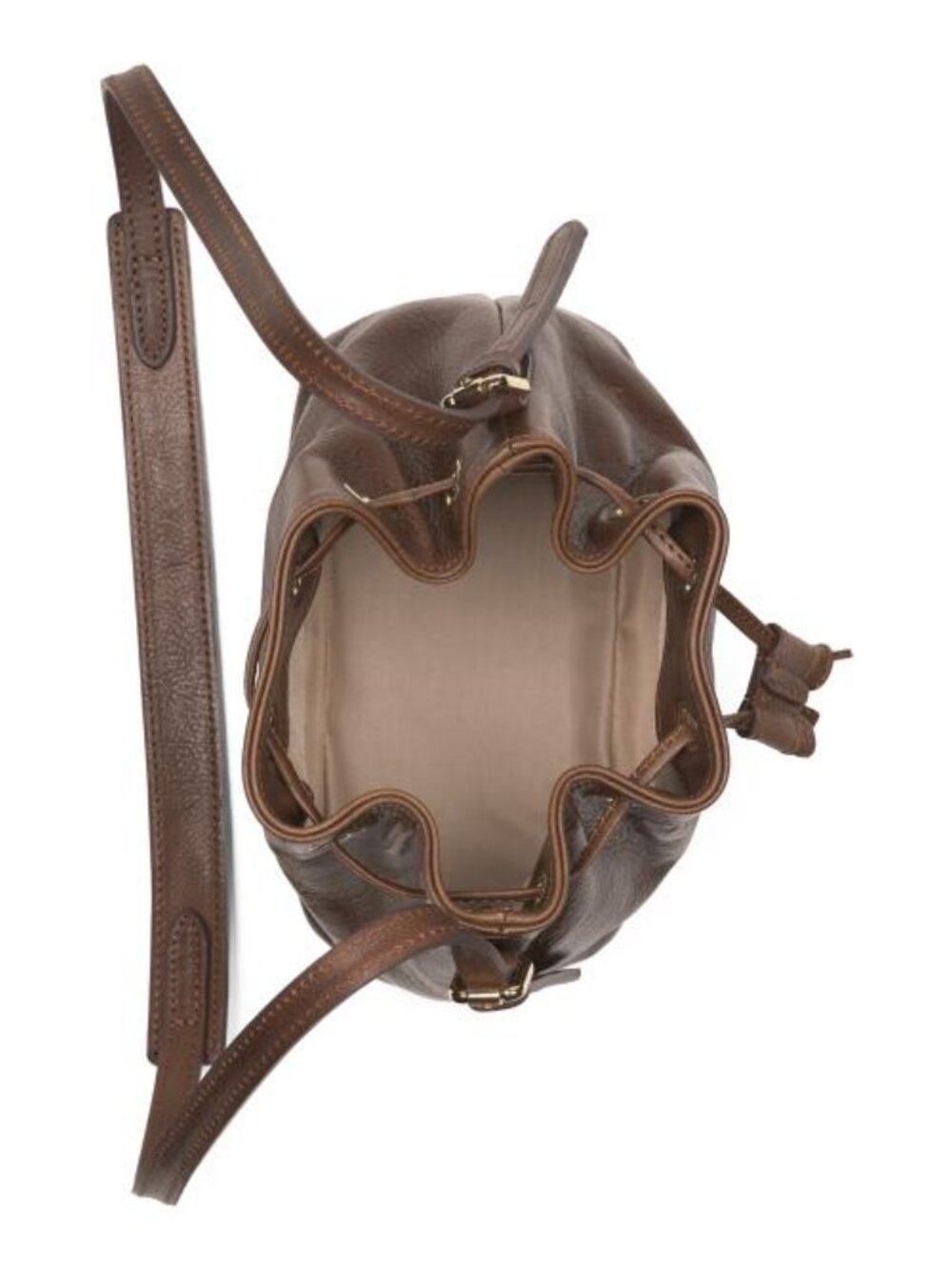 VALENTINA Made In Italy Leather Mini Drawstring Bucket - Picture 2 of 4